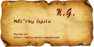 Márky Gyula névjegykártya